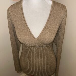 NY&Co Tan and gold sweater top